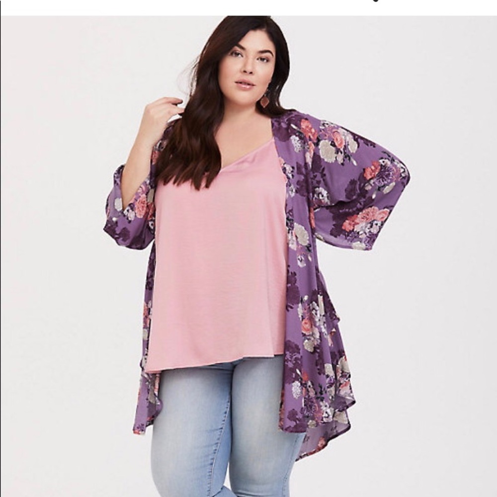 Purple Floral Kimono